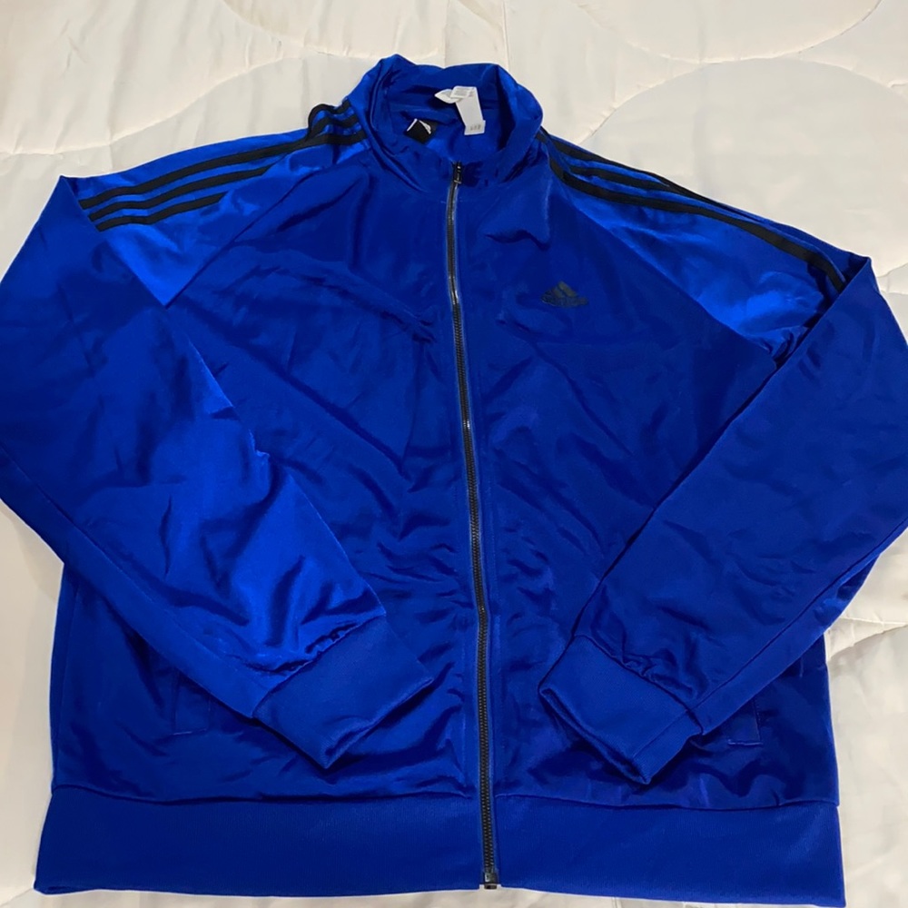 Blue adidas track jacket